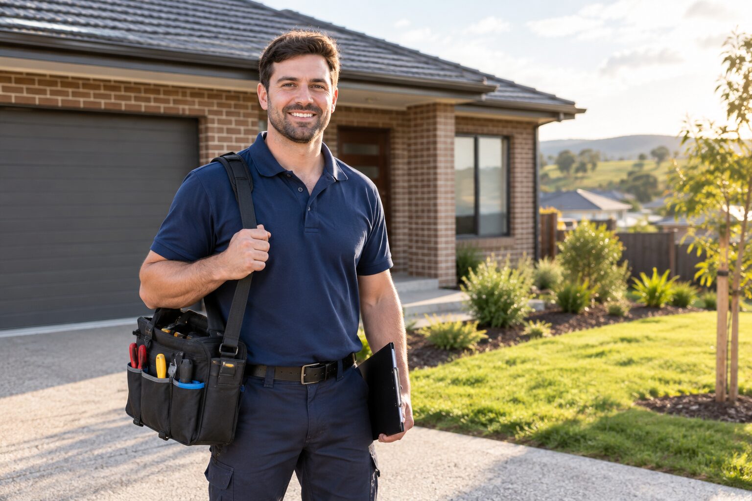 Licensed plumber working on pipework in a Wilton NSW home